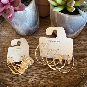 Maurice’s boho gold tone earrings bundle